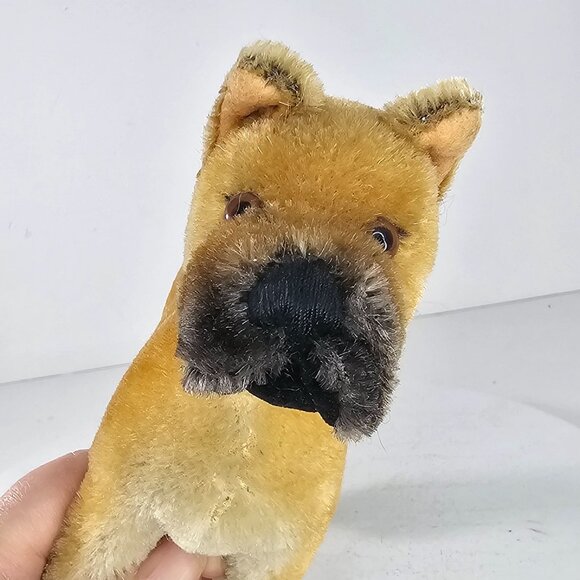 Vintage Steiff Sarras Boxer Dog Standing Mohair Plush Toy Collectible - Picture 8 of 11